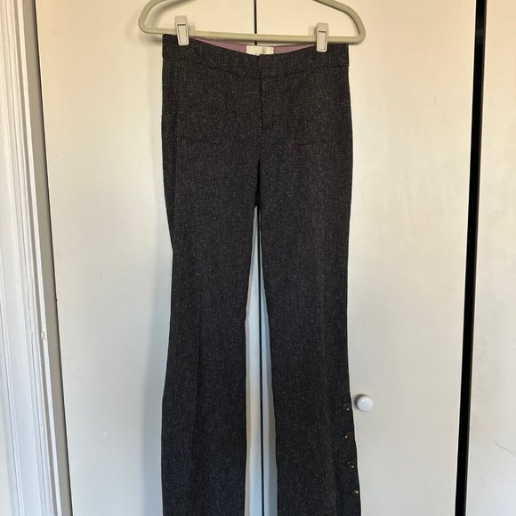 Elevenses Anthropologie Women's Tweed Flare Leg Trousers - Picture 1 of 6